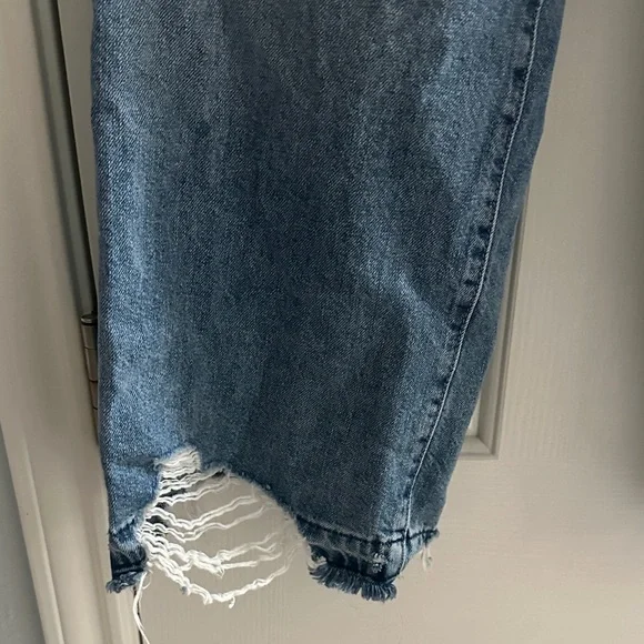 DL1961 Anthropologie Hepburn Ultra High-Rise Distressed Wide Leg Jeans Size 28 - Picture 5 of 16